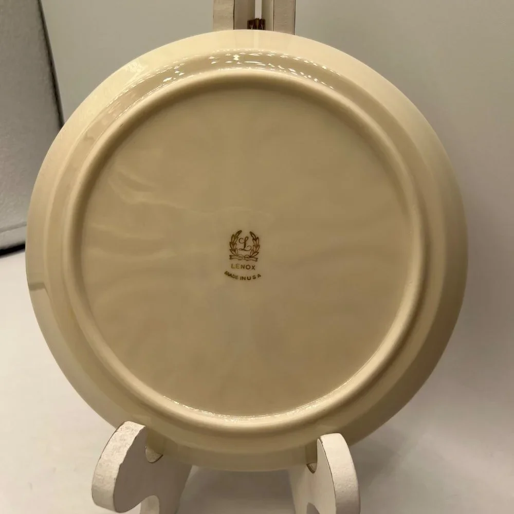 Vintage Lenox Seville Ivory With Platinum Wine Bottle Coaster Plate Porcelain